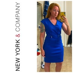 New York & Company v-neck scuba sheath dress